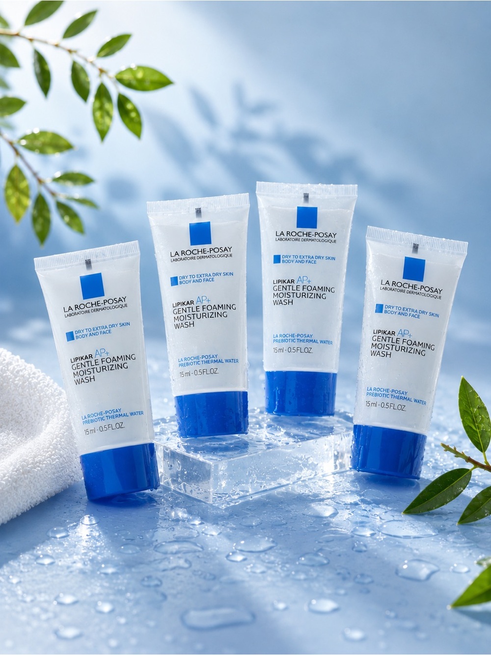 La Roche-Posay Lipikar AP+ Gentle Foaming Wash Travel Bundle of 4